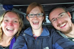 In the cab of Amanda on the ferry to Chile Chico
