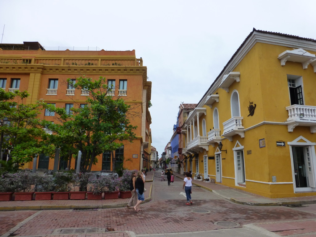A street scene in Cartagena