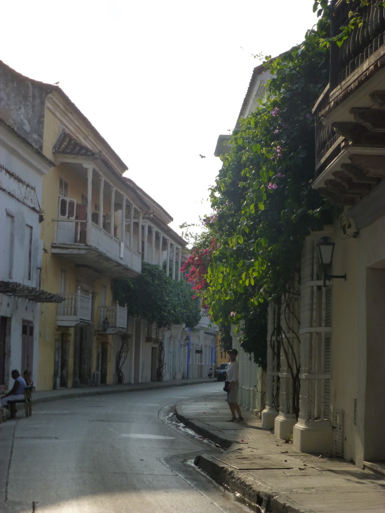 Colonial Architecture and Flowers - a typical Cartagena street