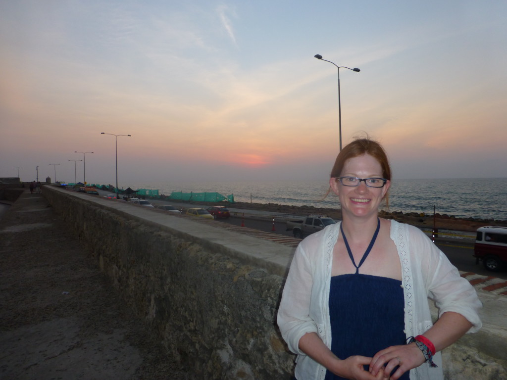 Alex on the city walls at sunset