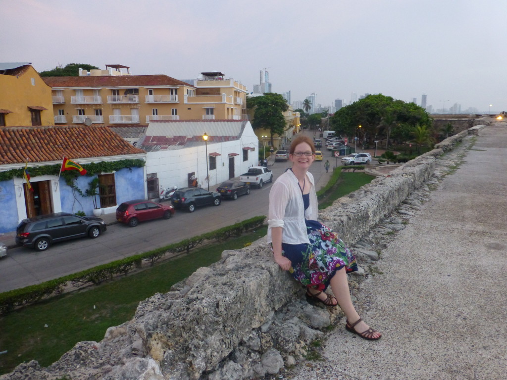 Alex on the city walls, Cartagena