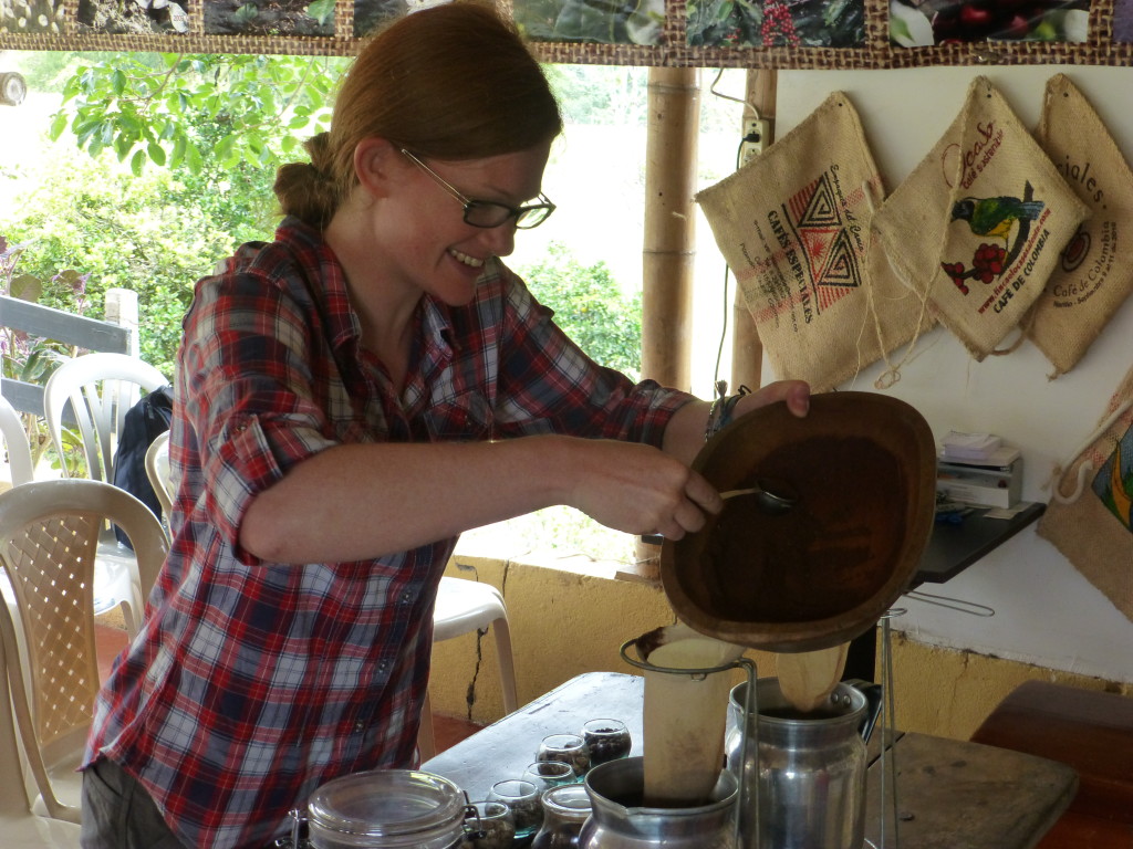 Alex making coffee at the finca
