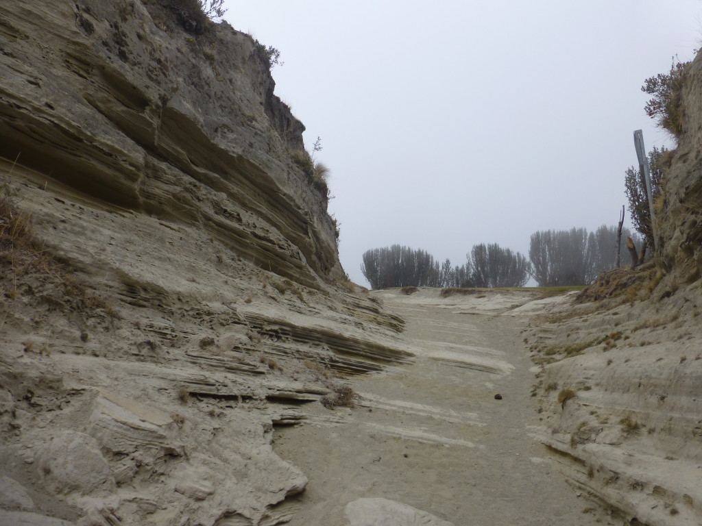 Interesting rock formations for a volcanic crater