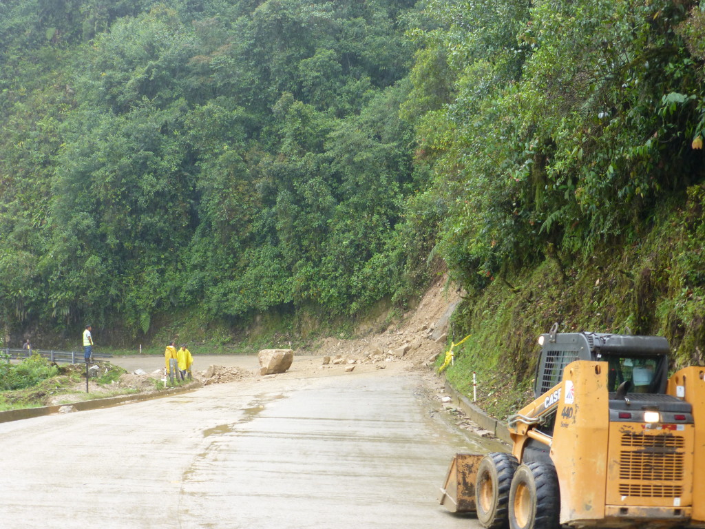 Rockfall on the way back to Quito