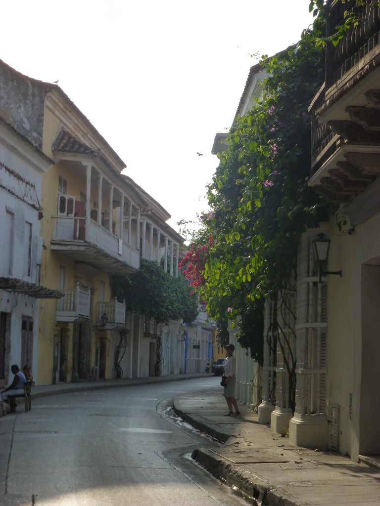 Colonial Architecture and Flowers – a typical Cartagena street