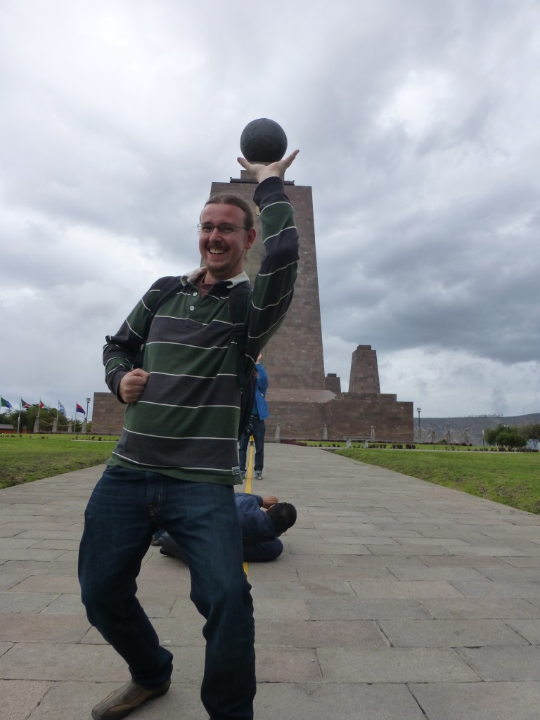Chris holding up the world