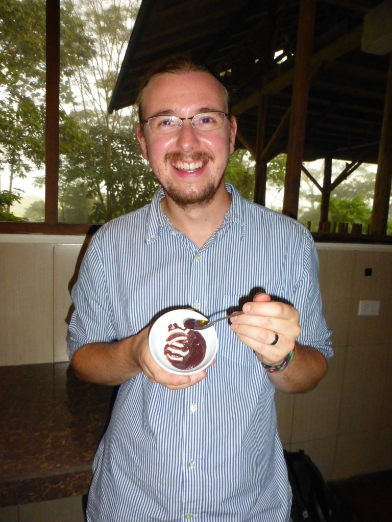 Chris undertakes the hardest job, tasting the chocolate