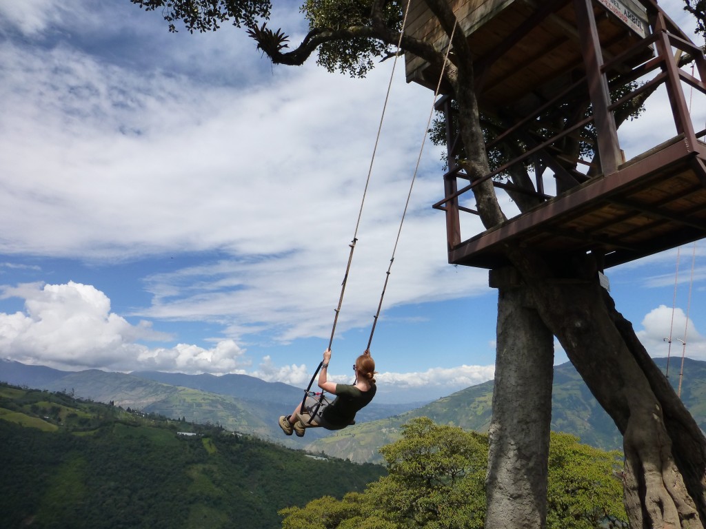 Alex swings over the valley
