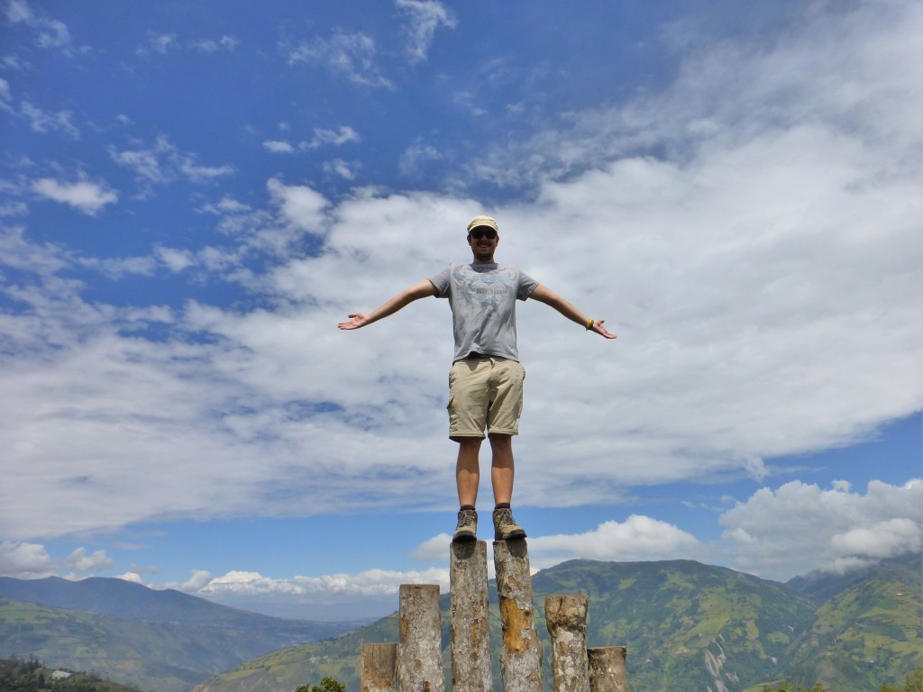 Posing at the top of the world