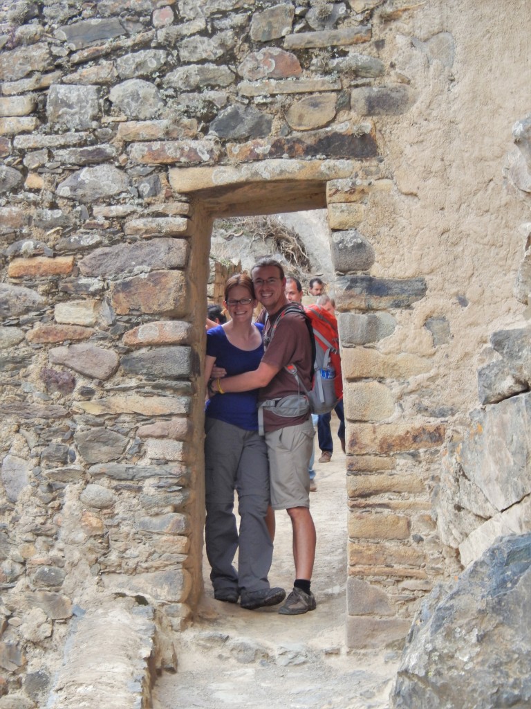 Us at the Ollantaytambo ruins