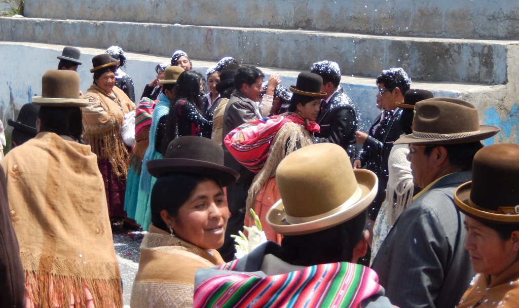 A Bolivian wedding celebration close to the border