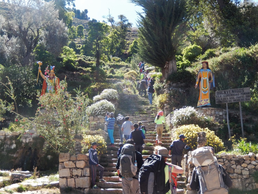 The start of the steep stairs to our hostel on Isla del Sol