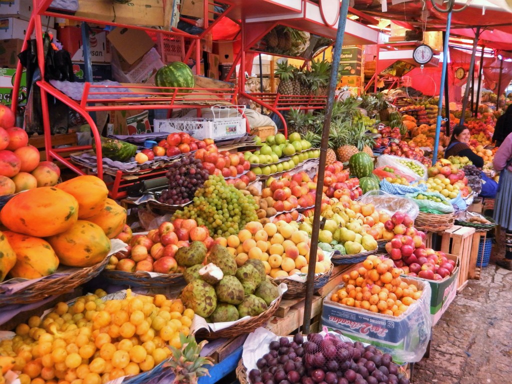 Fruit stalls at the Sucre Market