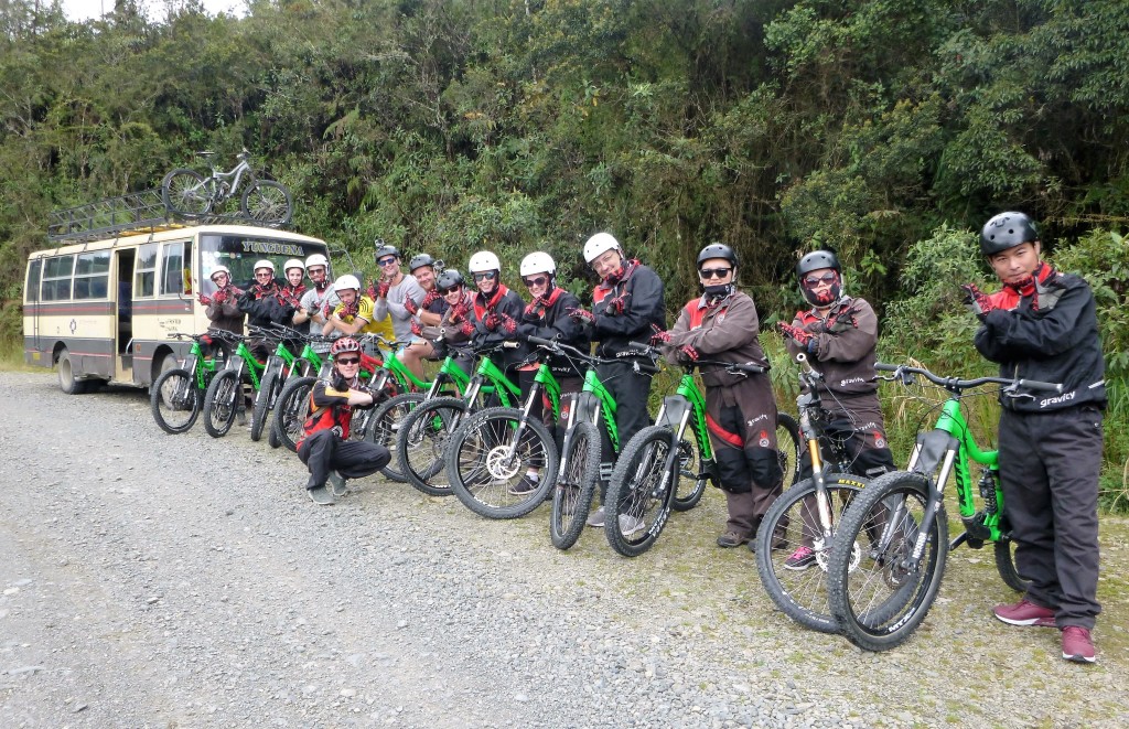 Gravity group shot at the top of Death Road