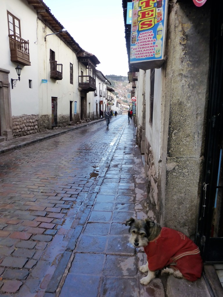 Cusco street outside our hostel