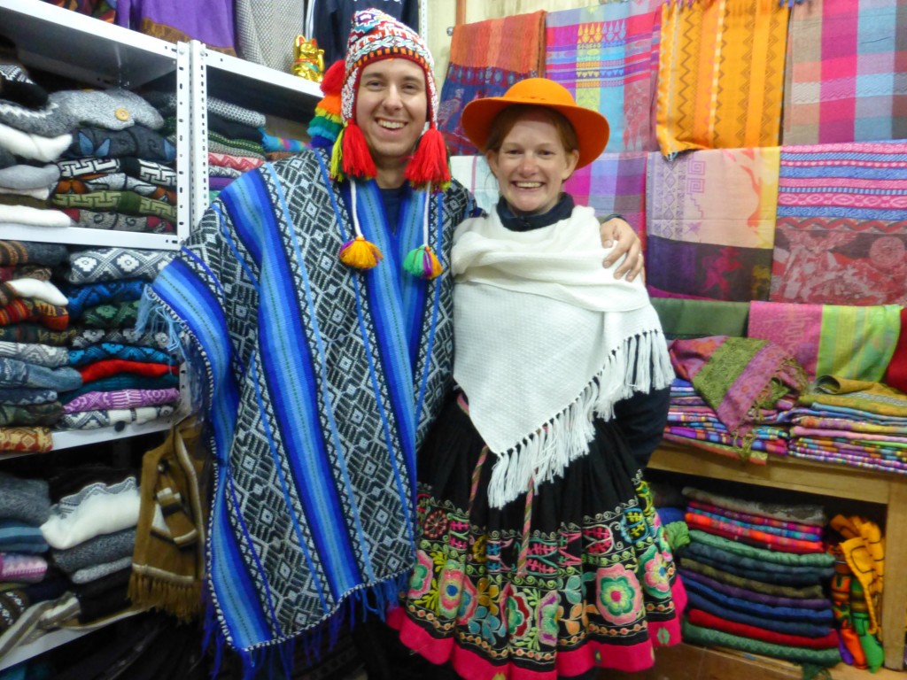 Being forced to dress-up by the owner of this shop in Cusco