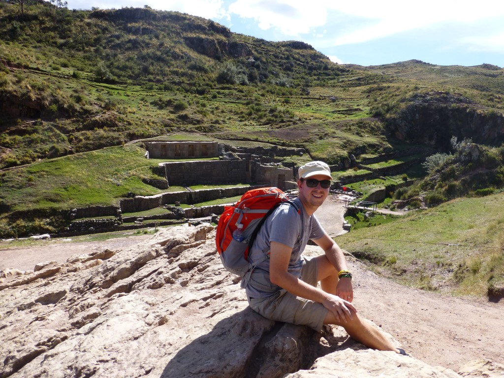 Chris at Tambomachay Inca ruins
