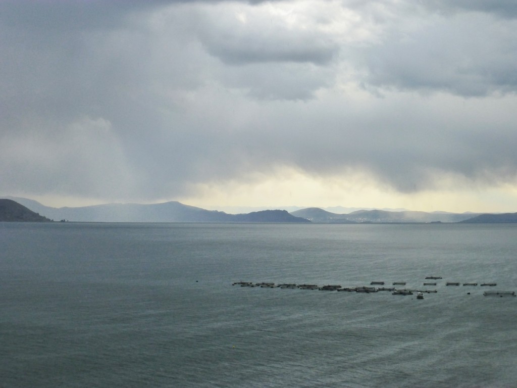 View across Lake Titicaca from Casa Felix