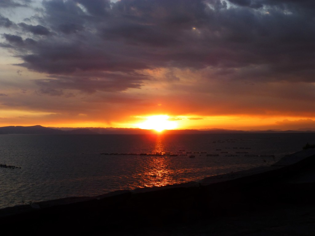 Sunset over Lake Titicaca from Casa Felix