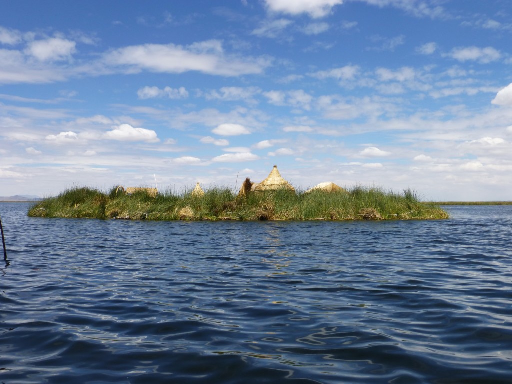 A floating island on Lake Titicaca