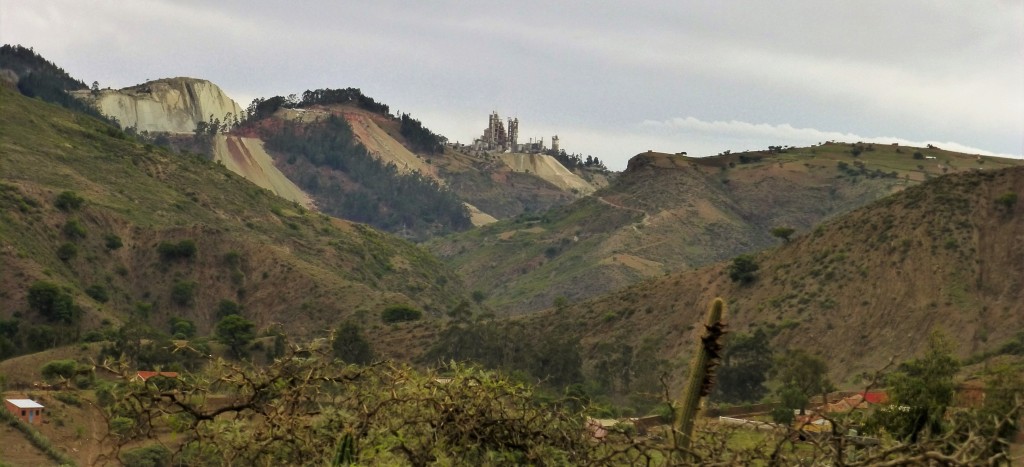 Looking back towards the cement factory