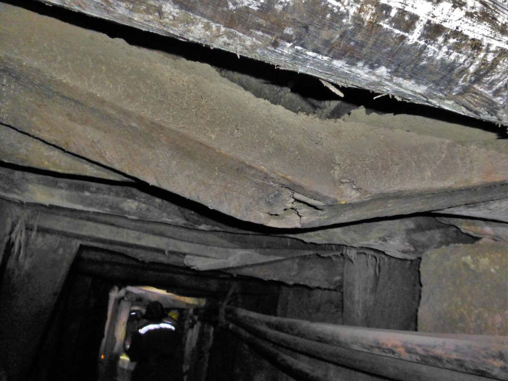 This broken roof support did not inspire confidence