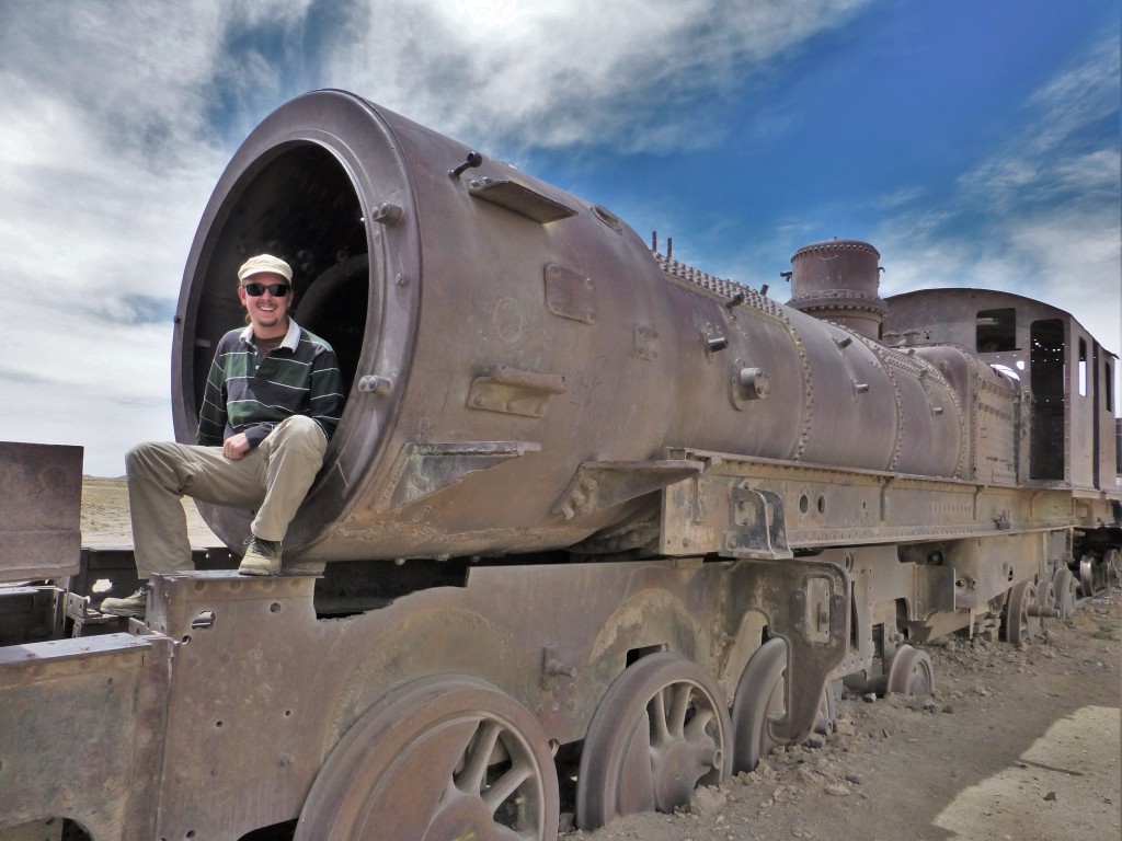 Taking a break from climbing on trains