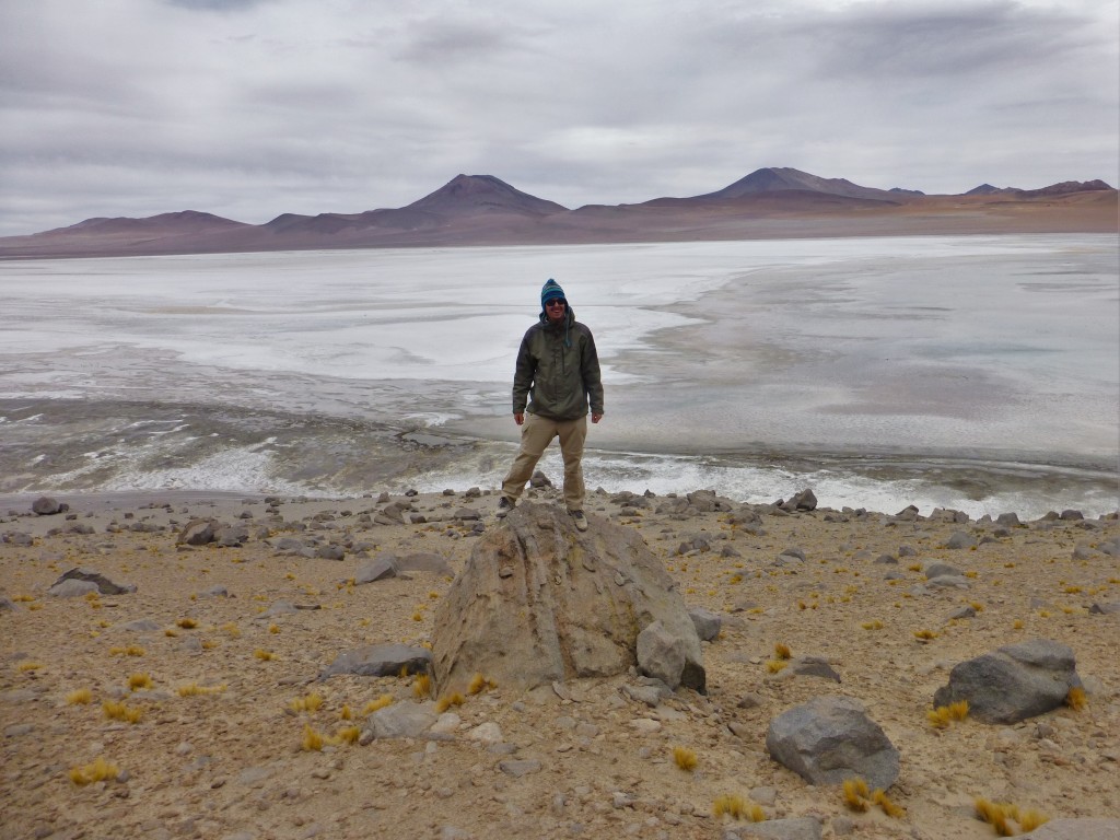 Posing in front of a salt lake