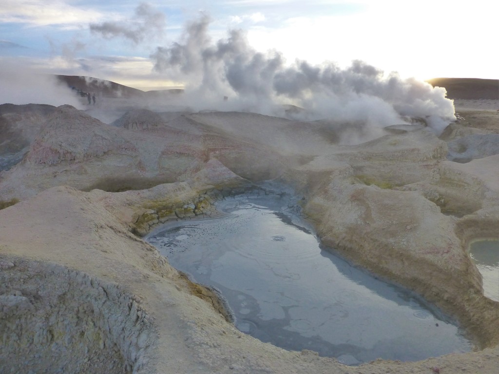 Geysers at sunrise