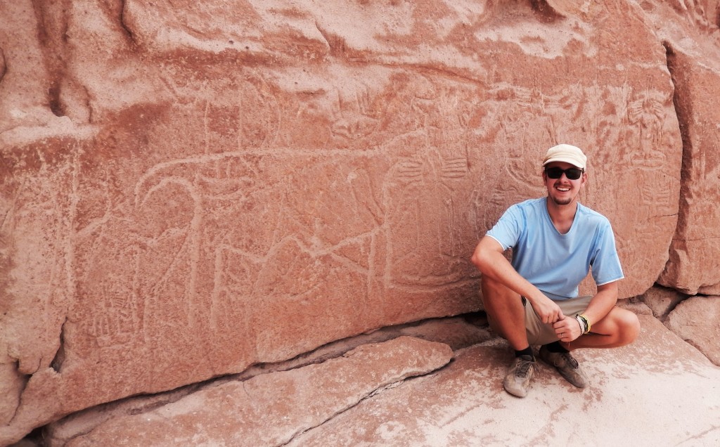 Posing with a Petroglyph