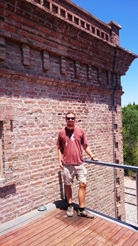Posing on the deck at Trapiche