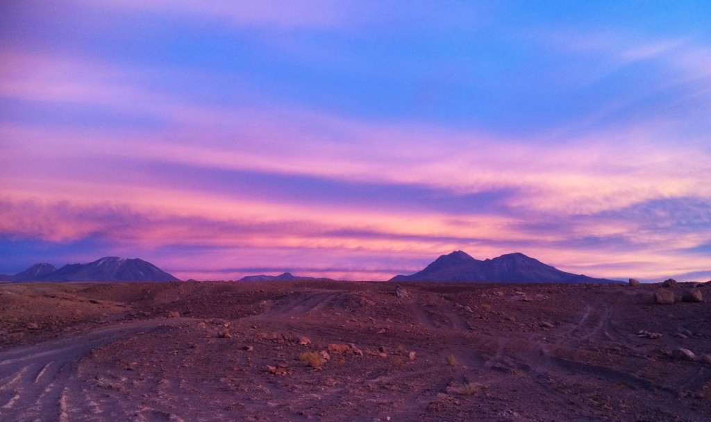 Sunset in the Atacama desert