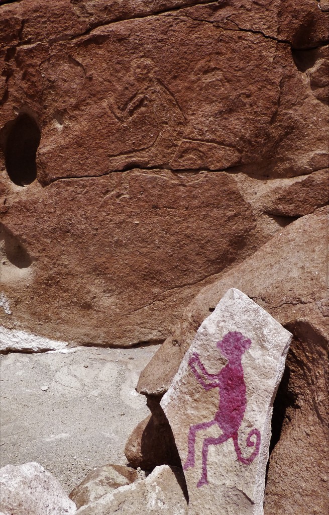 Petroglyph of a monkey