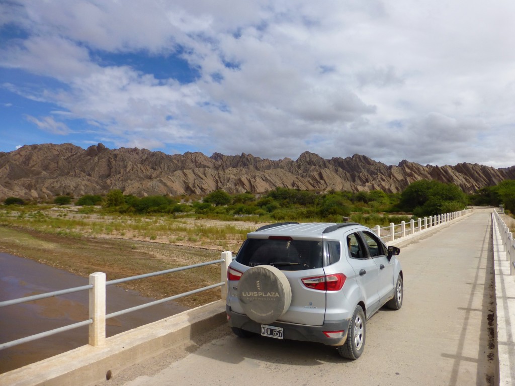 Our car on a route 40 bridge