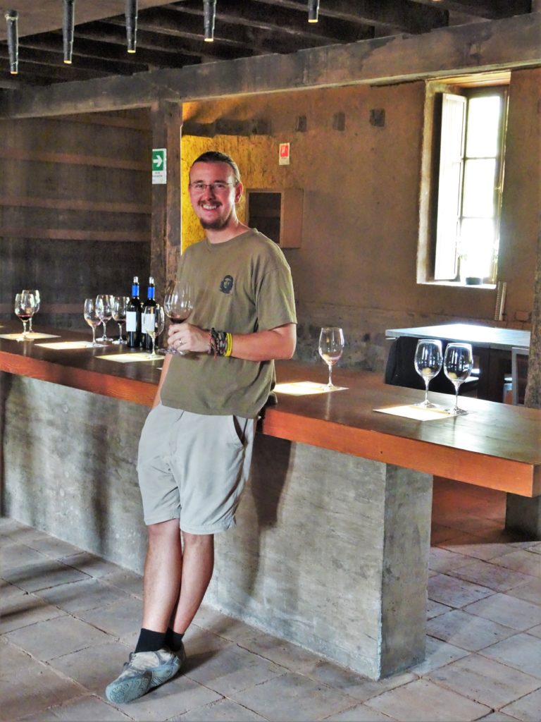 Chris wine tasting at Neyen
