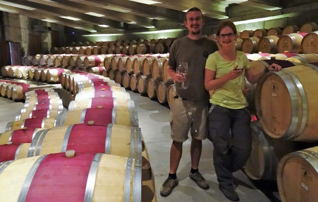 Wine tasting in Montes wine cellar