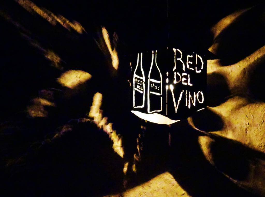 Artistic lampshade at our vineyard campsite