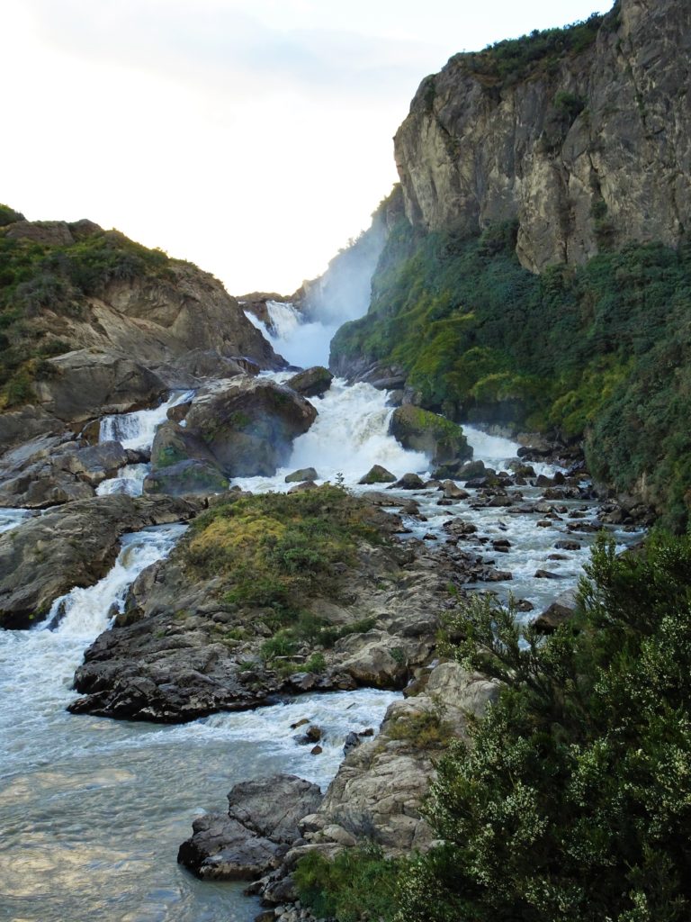 Waterfall on the Rio Ibanez just outside of Puerto Ibanez, Chile