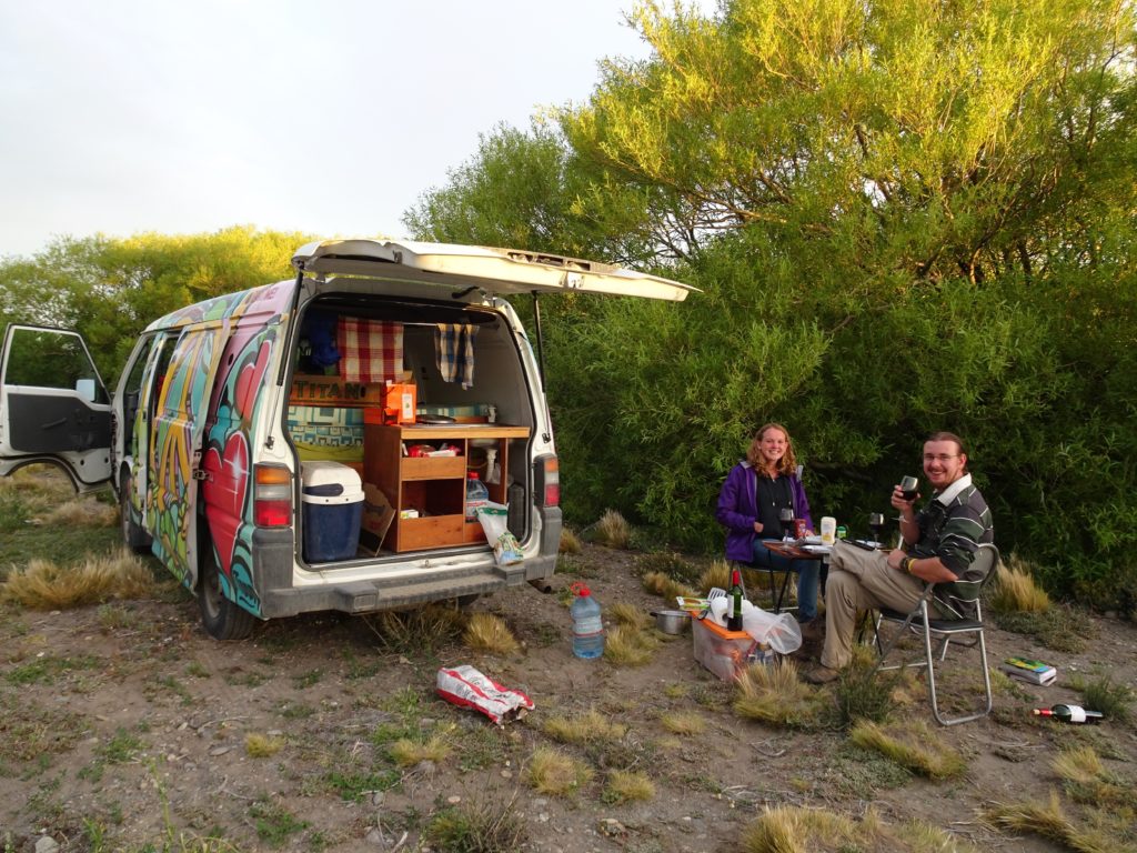 One of the few sheltered spots in the Patagonian steppe