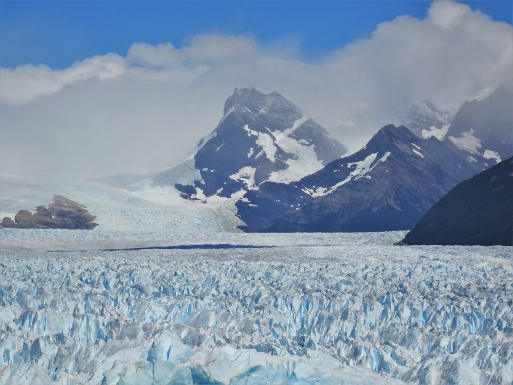 Looking over the top of Perito Moreno glacier