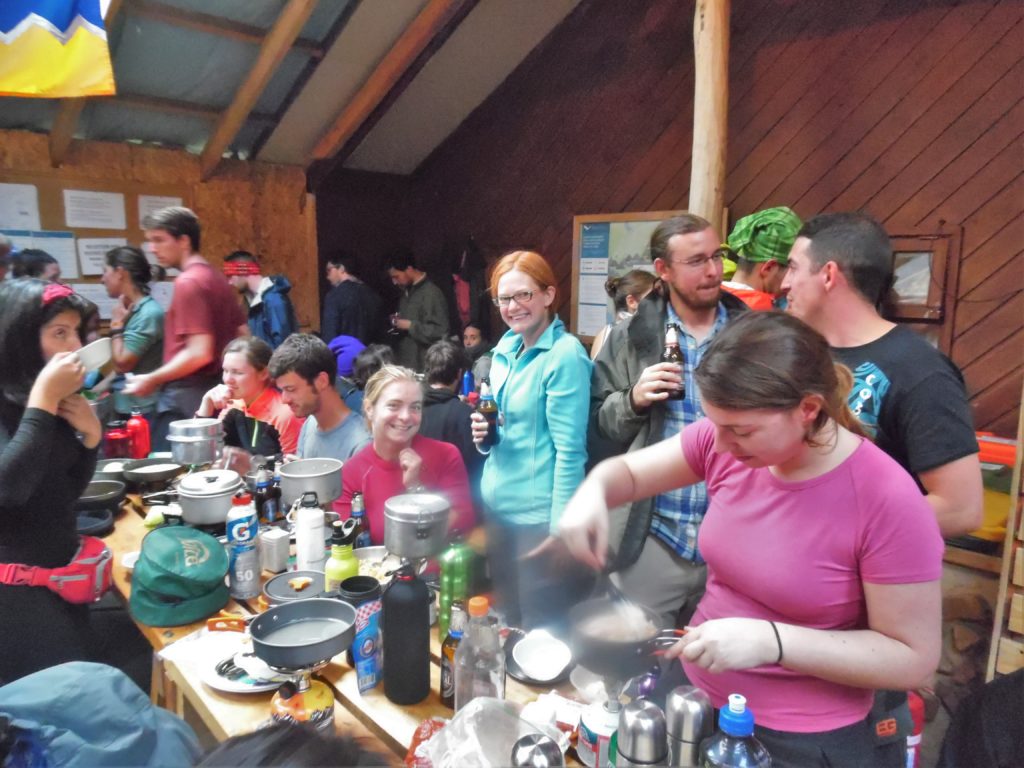 Cooking dinner at Campamento Los Cuernos