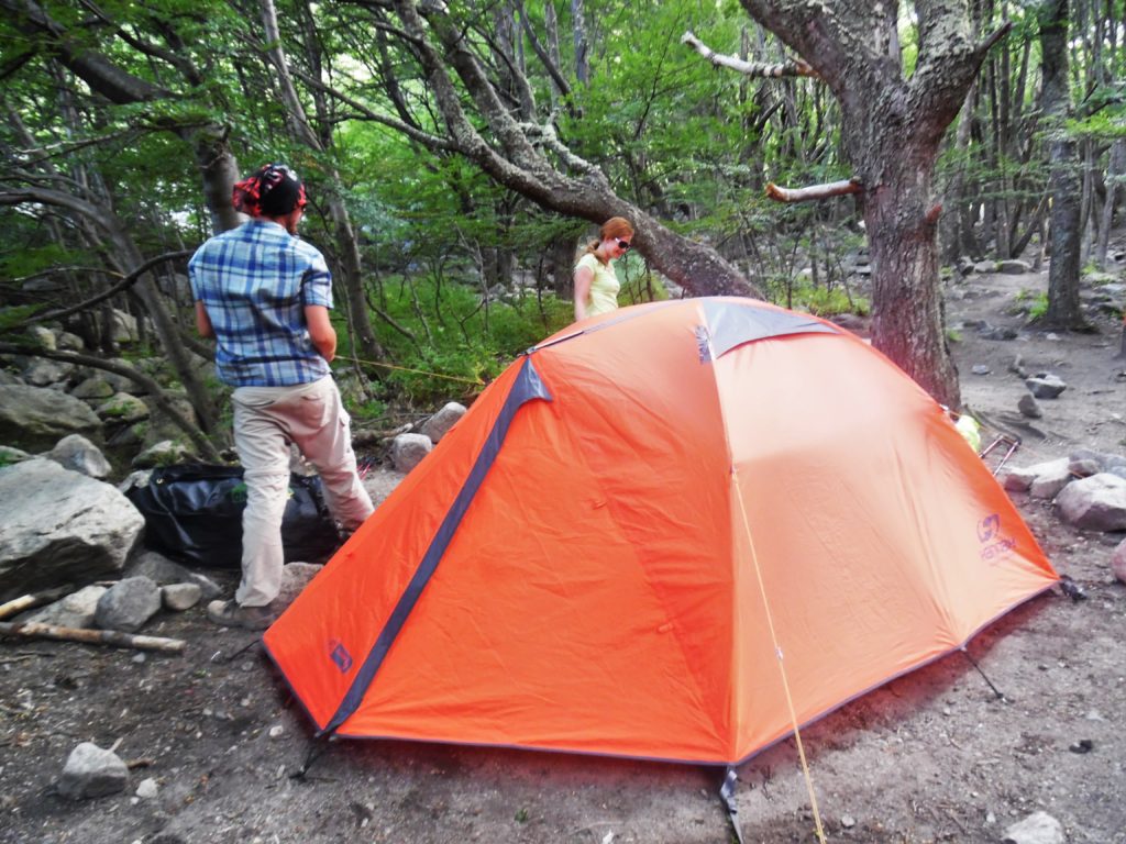 Setting up at Campamento Torres