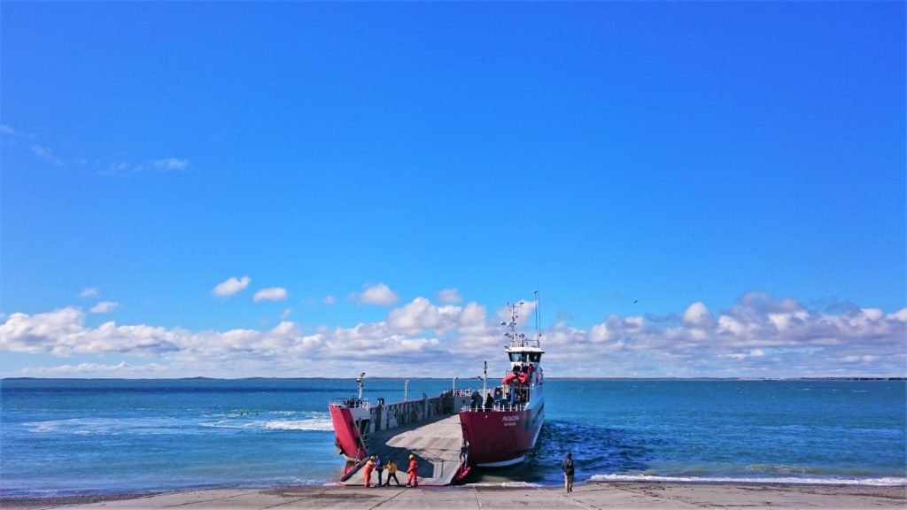 About to board the Patagonia to cross the Magellan Strait