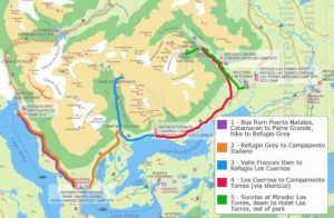Map of the our W Trek route