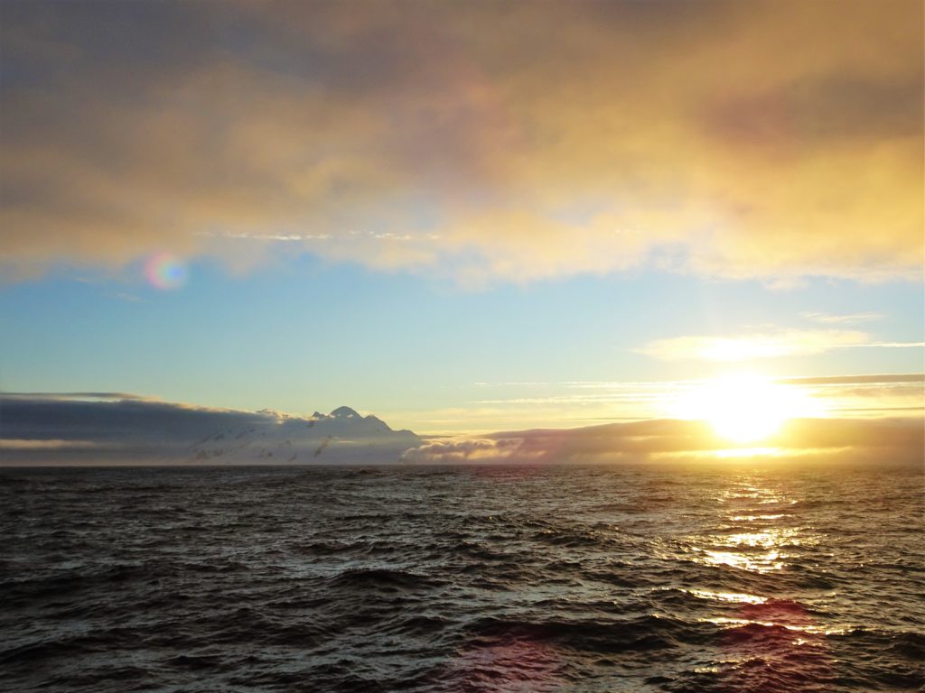Sunrise over the Antarctic peninsula