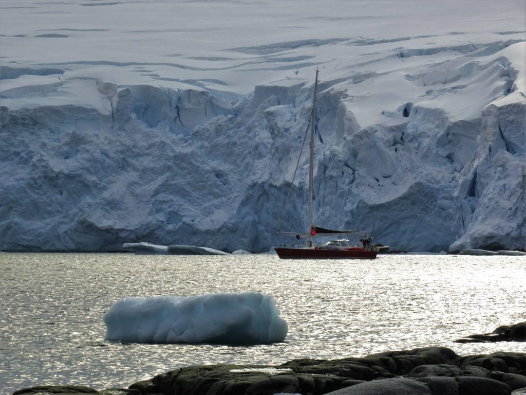 A yacht in the Port Lockroy bay