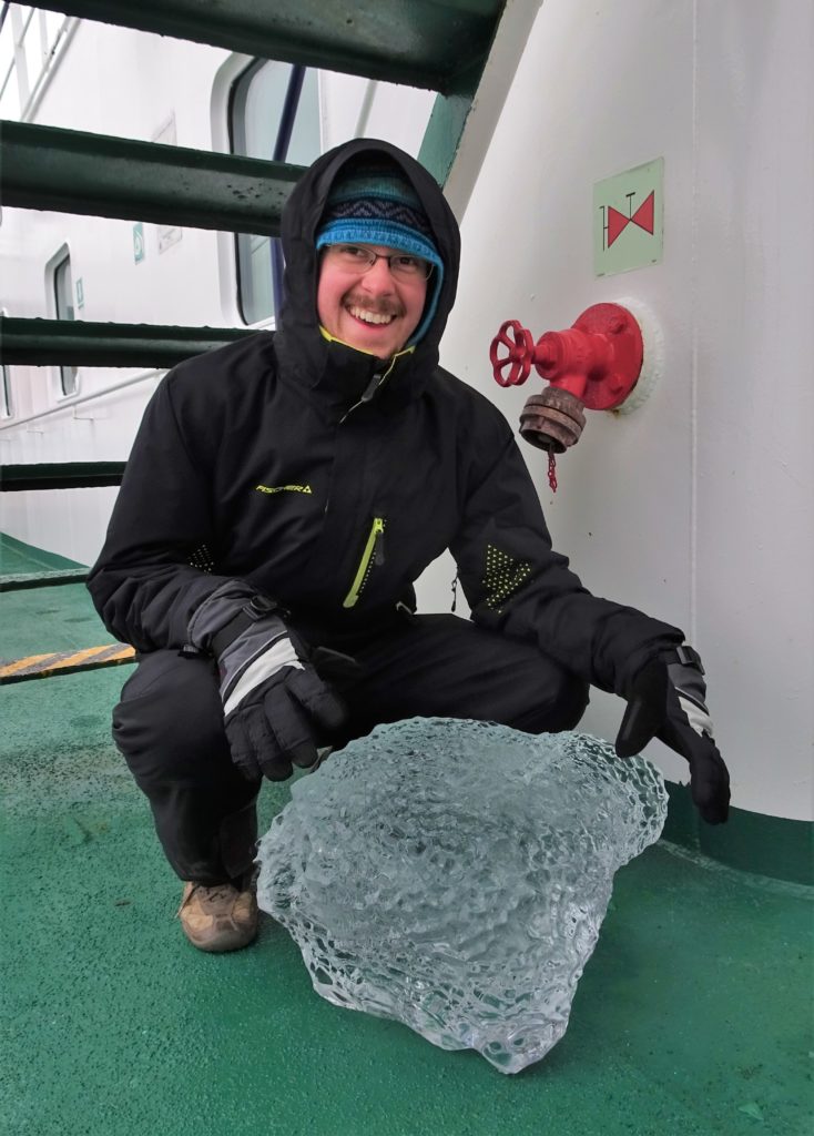 A huge ice cube on deck