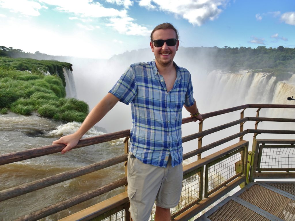 At the head of the falls on the Argentinan side