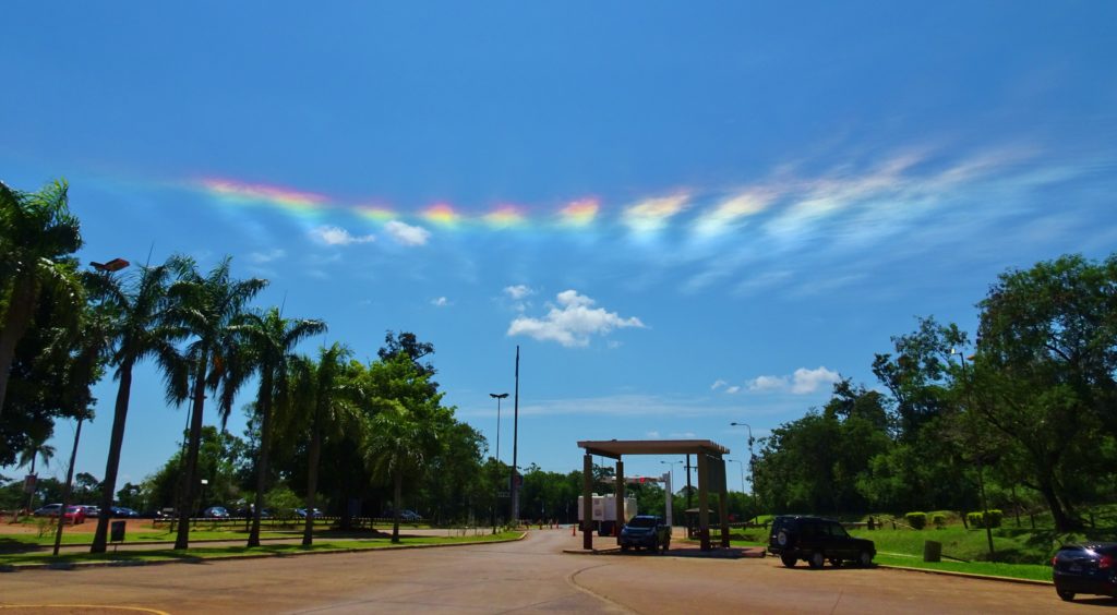 An amazing rainbow effect formed from the constant waterfall spray