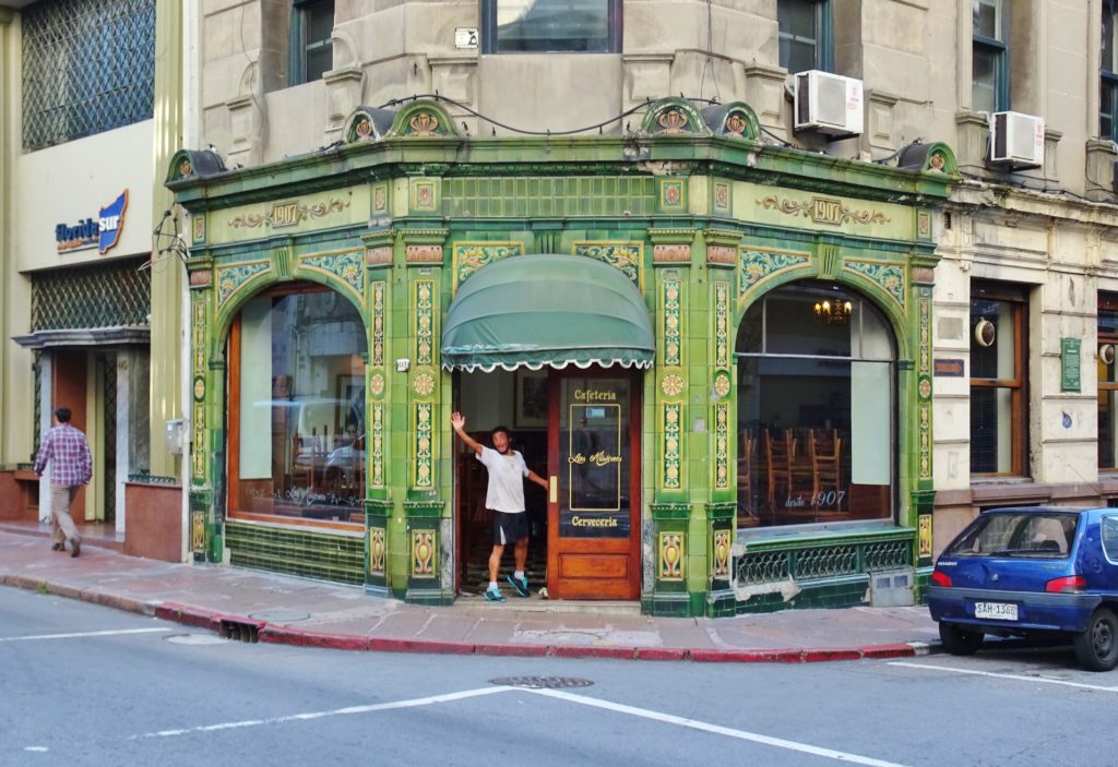 An old cafe with an enthusiastic employee!